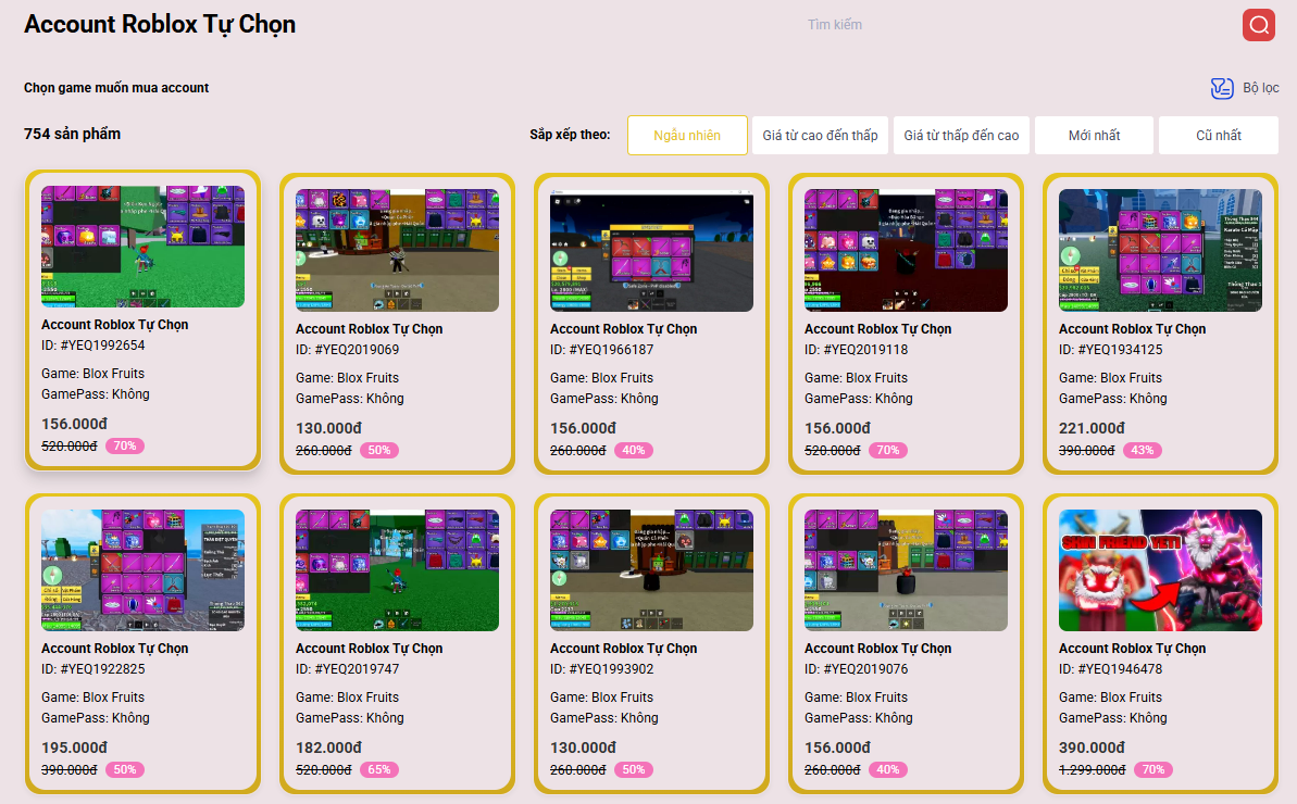 Account Roblox Tự Chọn