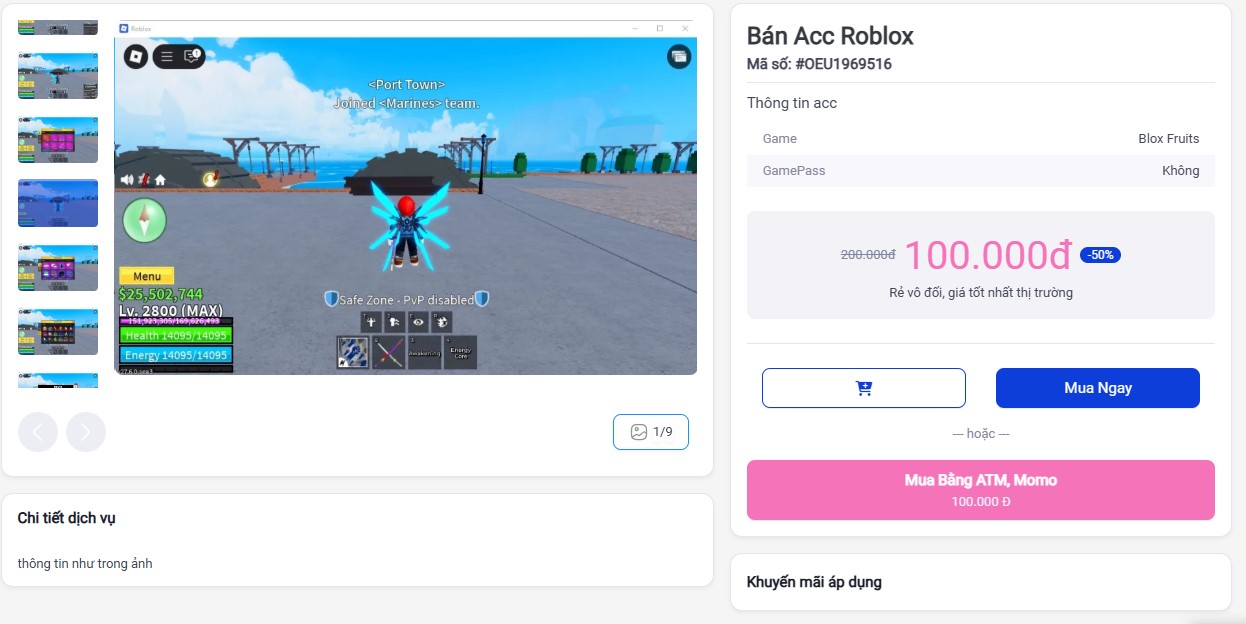 Acc Roblox Blox Fruits