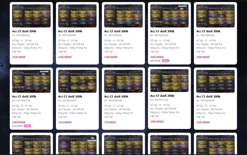  Acc CF dưới 200k