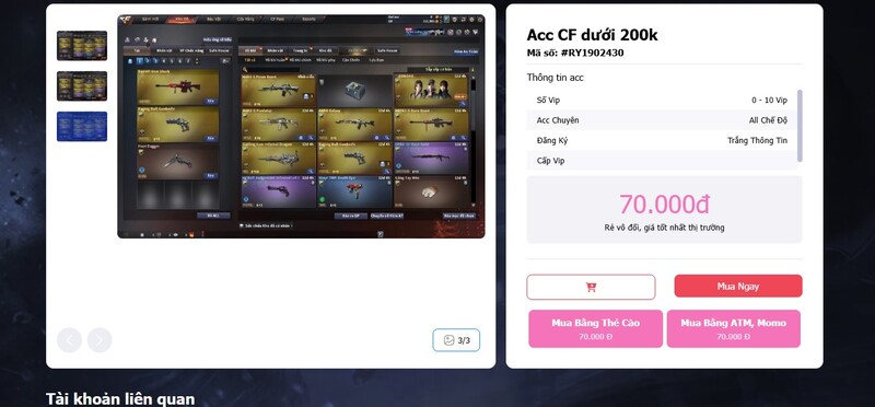 Acc đột kích tại shoptienzombie.net