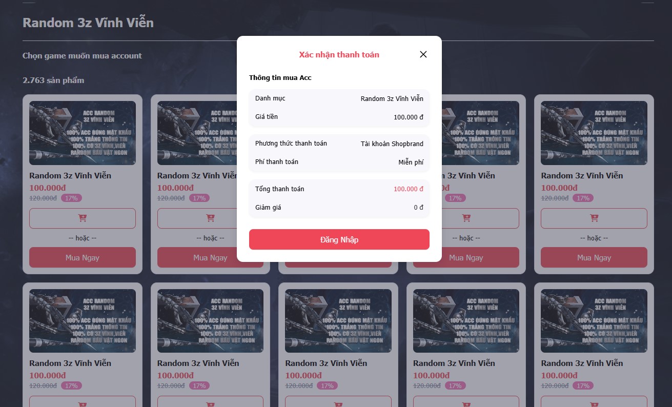 Mua Acc Random 3z tại Shoptienzombie.net