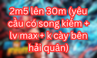 2m5 lên 30m (yêu cầu có song kiếm + lv max + k cày bên hải quân)