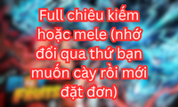 Full chiêu kiếm hoặc mele (nhớ đổi qua thứ bạn muốn cày rồi mới đặt đơn)