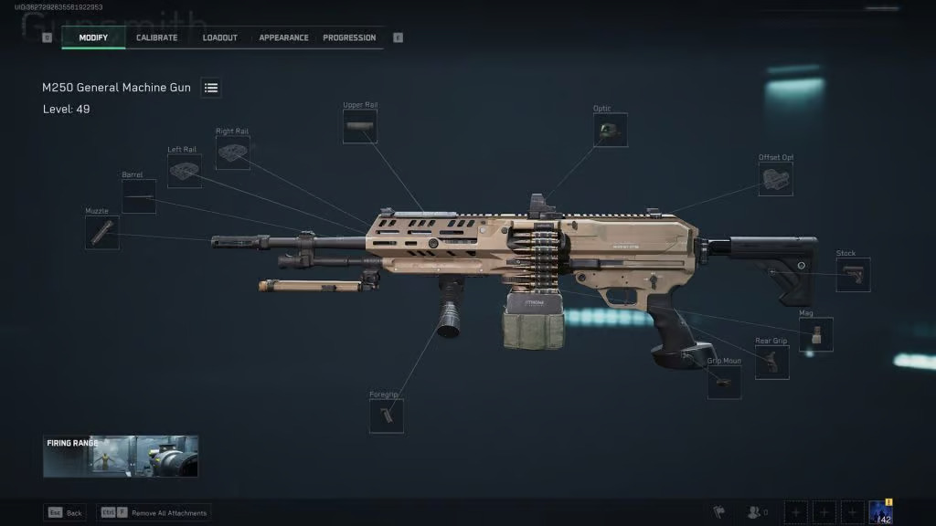 Vũ khí chính: M250 (LMG)