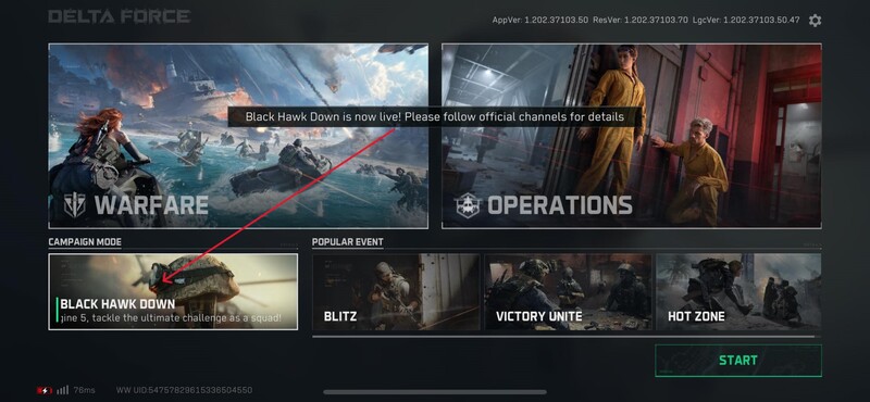 Chế độ Black Hawk Down