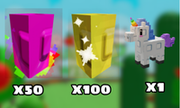 50 Rainbow Seed + 100 Gold Seed + 1 Thú nuôi Unicorn
