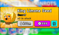 Plants Vs Brainrots King Limone Seed 999