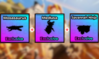Combo 1 Mosasaurus+ 1 savannah ninja + 1 medusa
