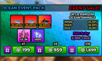Raise Animal x10 Ocean Event Pack 1699