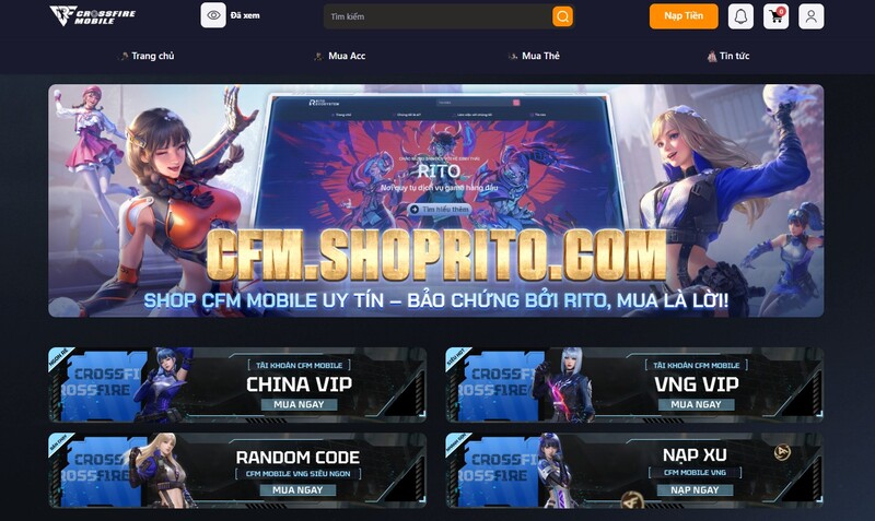 Shop acc CFM Rito, bán acc CFM & CFL