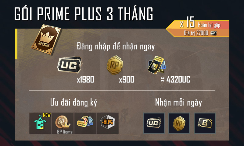 Gói Prime Plus 3 Tháng