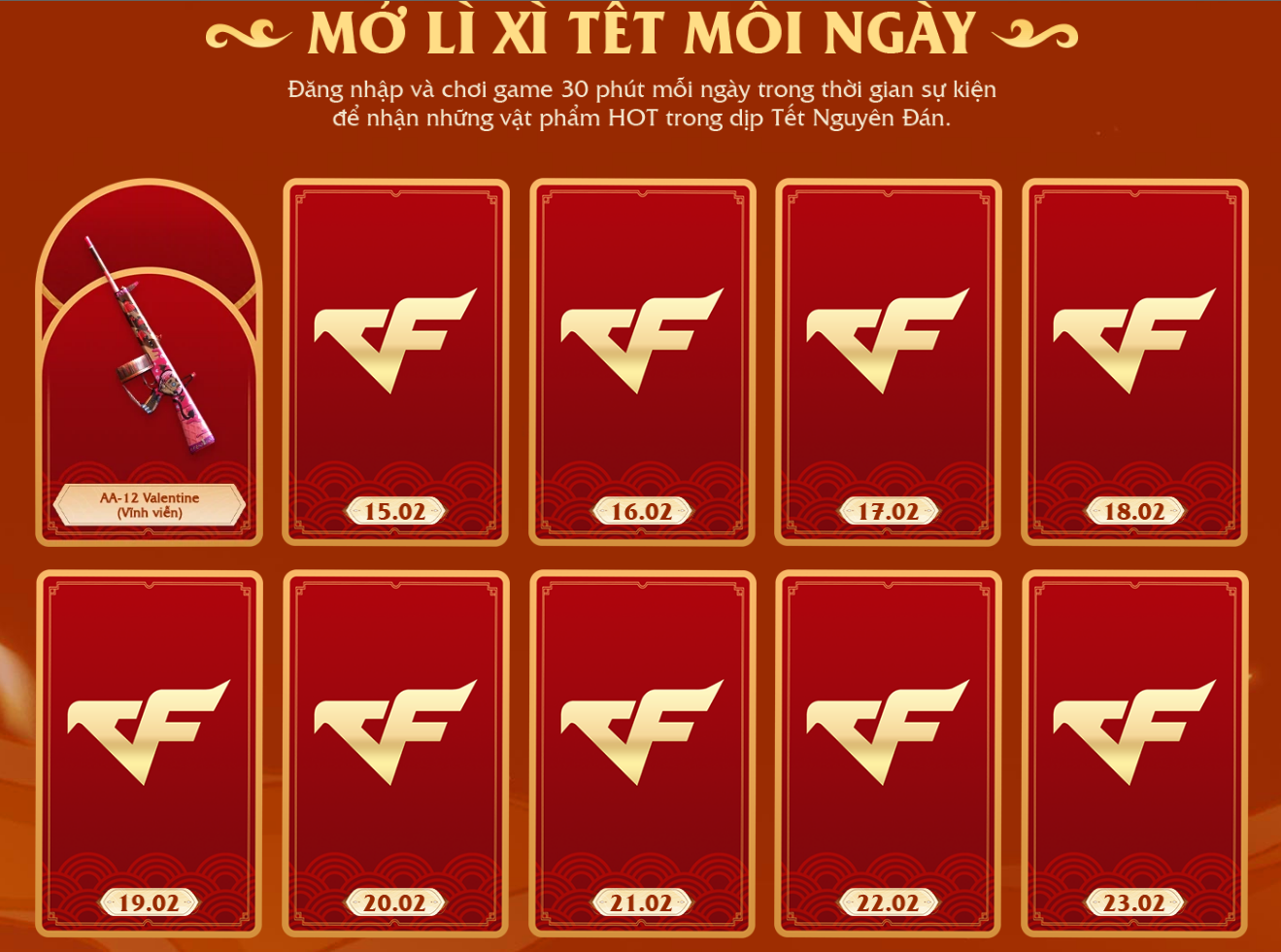 Tích lũy đăng nhập và lì xì tết