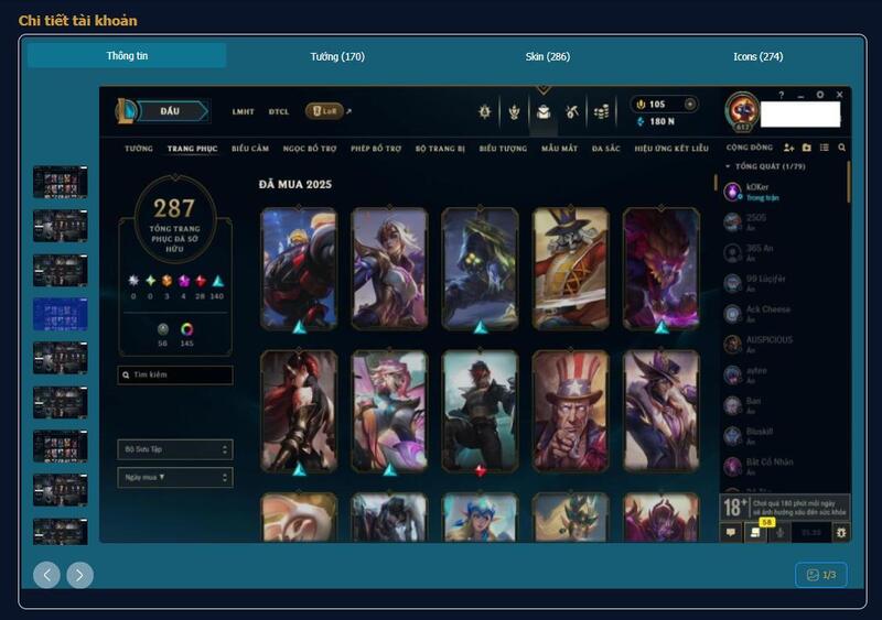 Shop cung cấp thông tin tài khoản rõ ràng