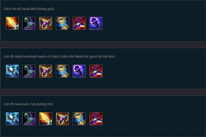 Cách lên đồ cho Akali