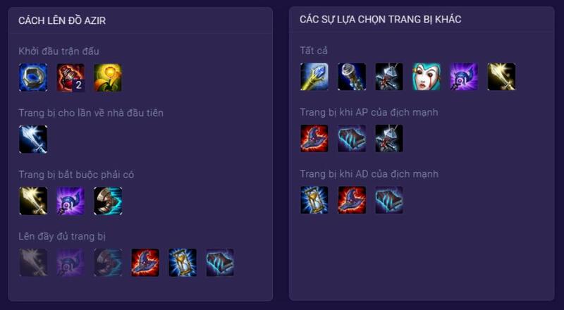 Cách lên đồ Azir Cách lên đồ Azir