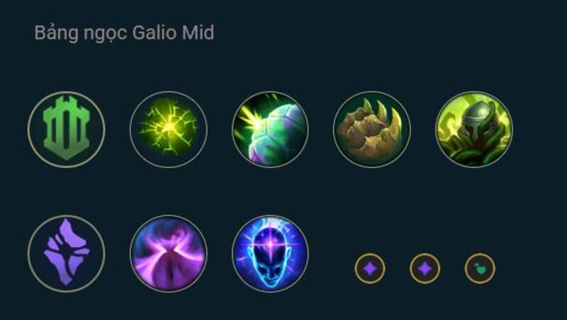 Bảng ngọc Galio Mid