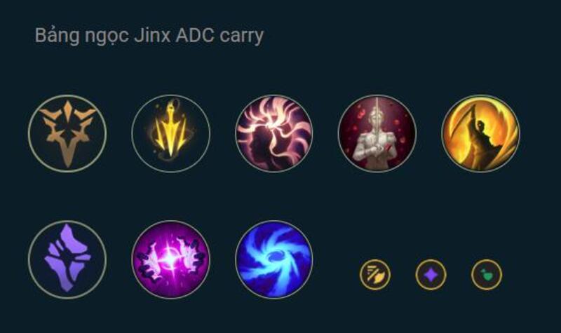 Bảng ngọc Jinx ADC Carry Bảng ngọc Jinx ADC Carry