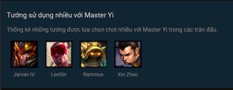 Tướng sủ dụng nhiều với Master Yi Tướng sủ dụng nhiều với Master Yi