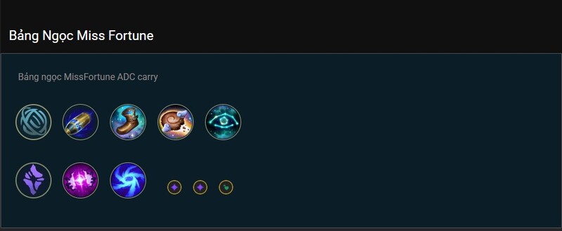 Bảng ngọc Miss Fortune