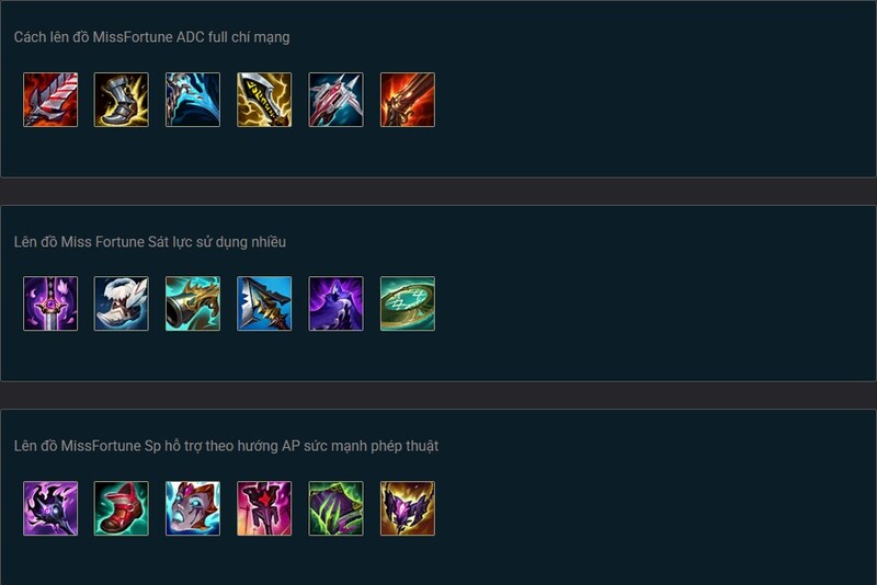 Cách lên đồ Miss Fortune
