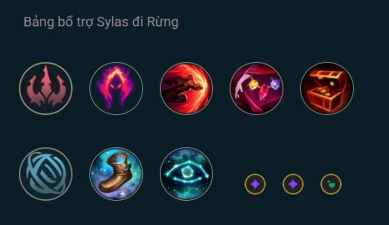 Bảng bổ trợ cho cách chơi Sylas đi rừng