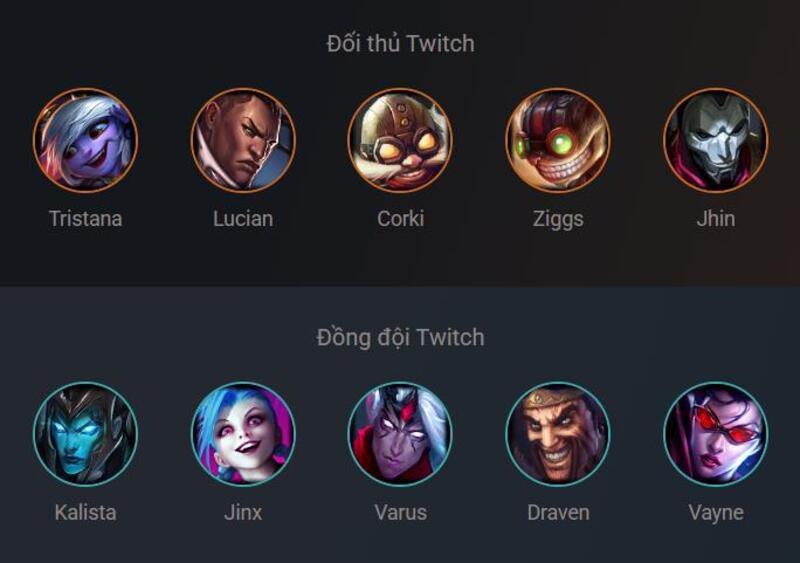 Đối thủ và Đồng đội của Twitch Đối thủ và Đồng đội của Twitch