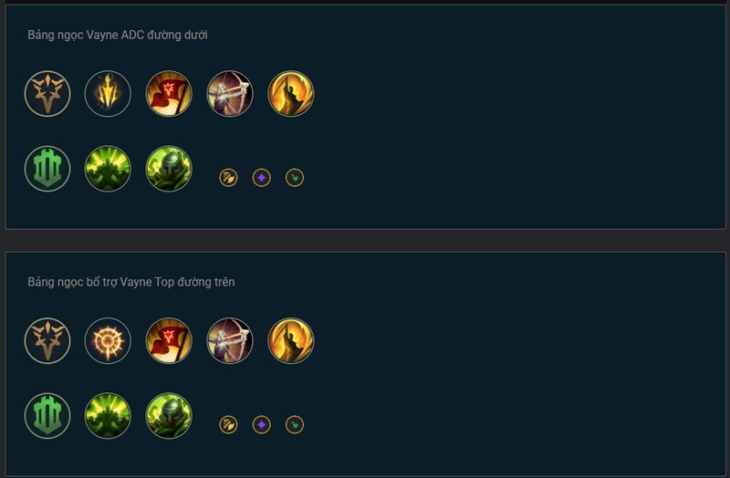 Bảng ngọc cho Vayne