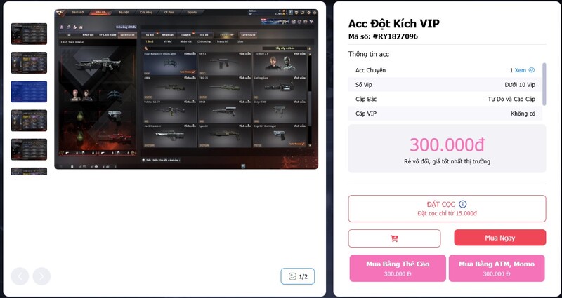 Thông tin tài khoản minh bạch (Hình ảnh + Mô tả)