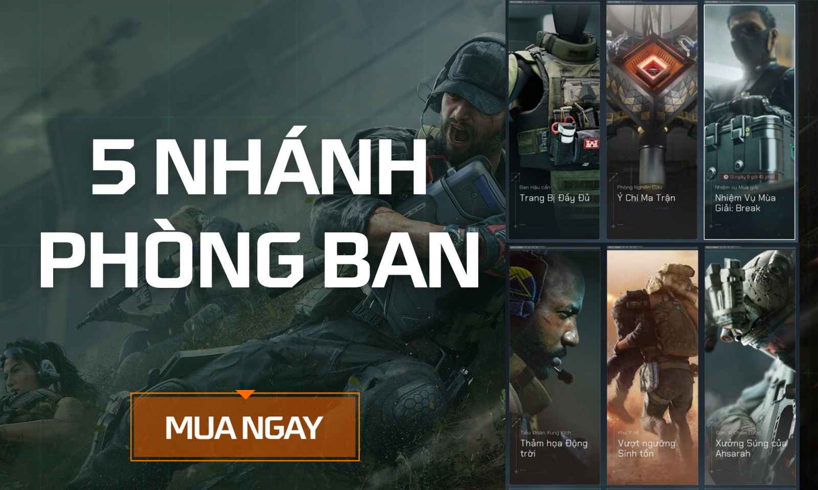 5 nhánh phòng ban Lv4