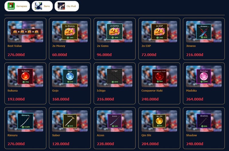 Dịch vụ Gamepass Sailor Piece