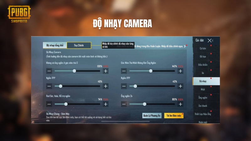 Độ nhạy camera