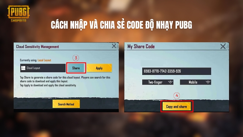 Nhập Code Độ Nhạy PUBG Mobile