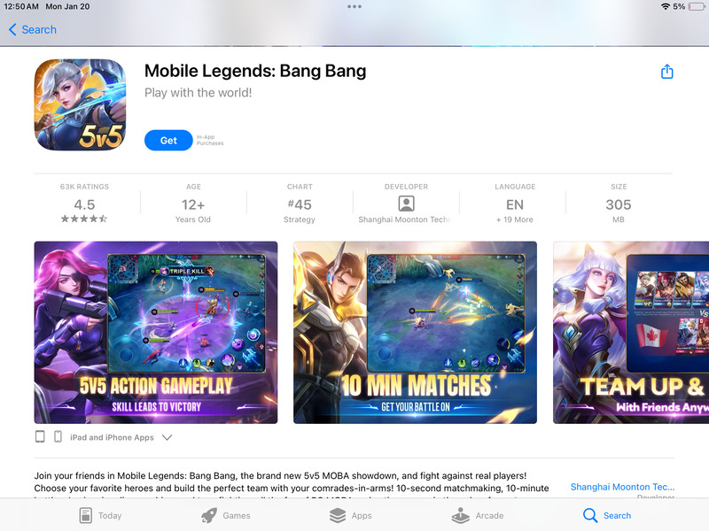 Tải MLBB Cho iOS (App Store)