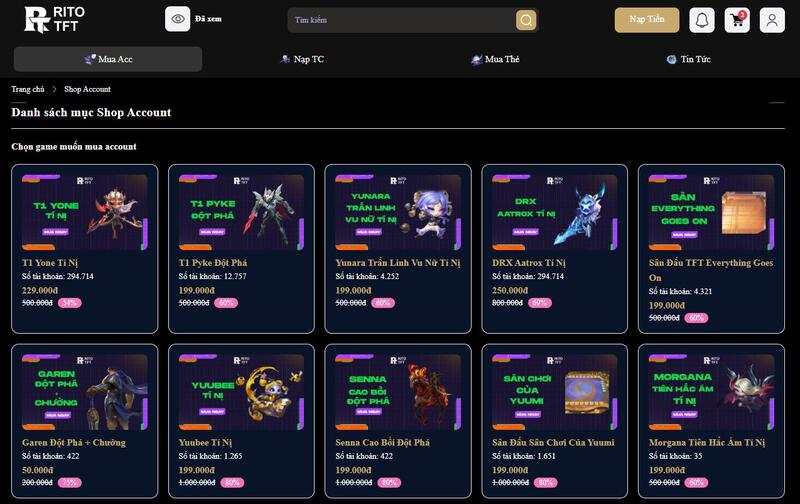 Shop TFT uy tín - lựa chọn hàng đầu của nhiều game thủ