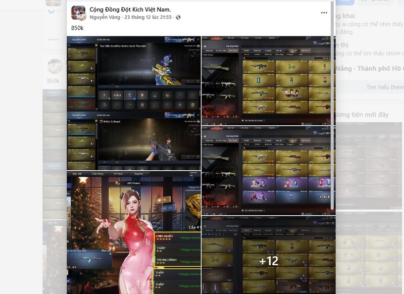 Mua acc CF trên Facebook được người dùng rao bán