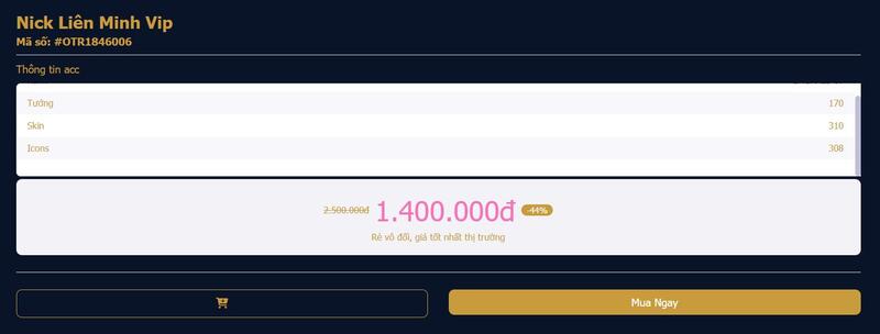 Hướng dẫn mua acc tại Shop Acc LOL Rito