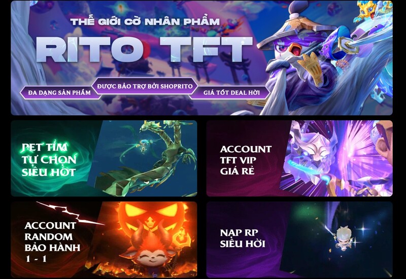 Hình ảnh tổng quan về shop acc TFT Rito