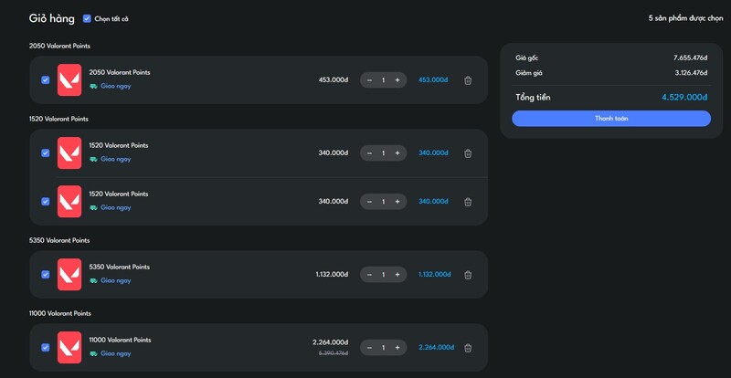 Lưu ý khi nạp VP server Global Lưu ý khi nạp VP server Global