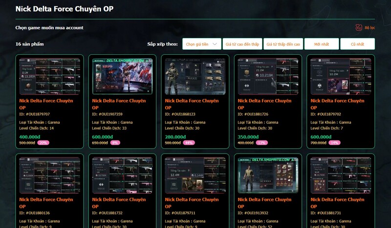 Nick Delta Force Chuyên OP