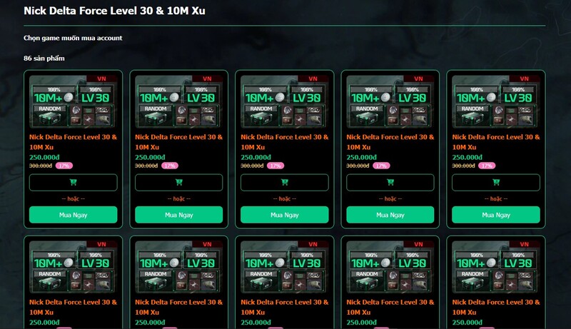 Nick Delta Force Level 30 - 8-10M Xu