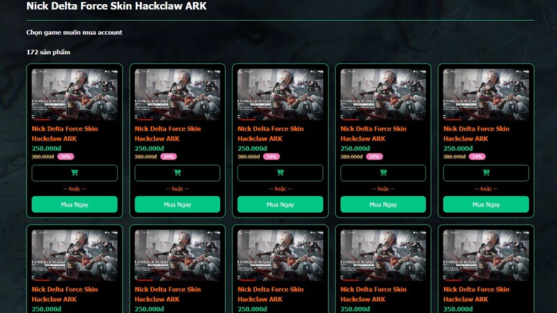 Nick Delta Force Skin Hackclaw ARK (hiếm)