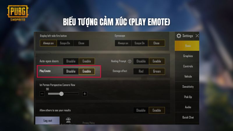 Biểu tượng cảm xúc (Play Emote) Biểu tượng cảm xúc (Play Emote)