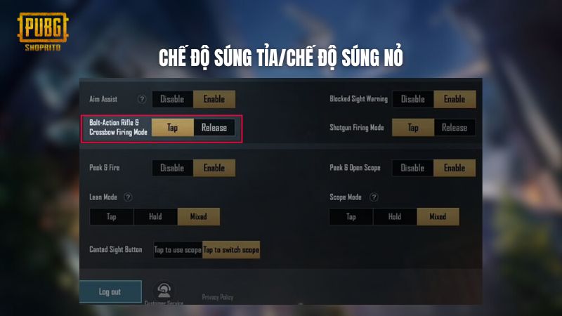 Chế độ súng tỉa/Chế độ súng nỏ Chế độ súng tỉa/Chế độ súng nỏ