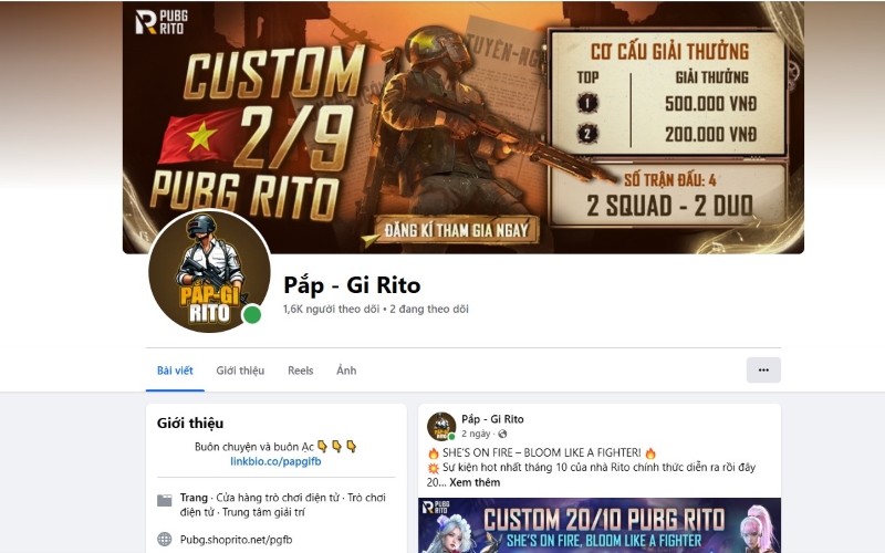 Fanpage Pắp - Gi Rito của shop acc Pubg mobile Rito Fanpage Pắp - Gi Rito của shop acc Pubg mobile Rito