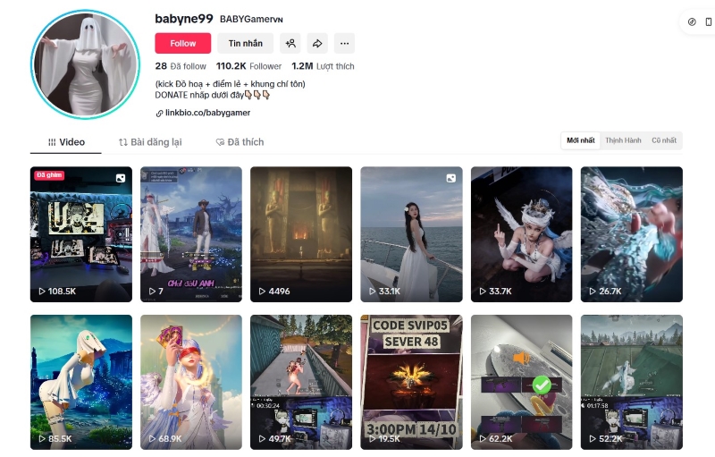 Kênh Tiktok chính thức của BABYGamer