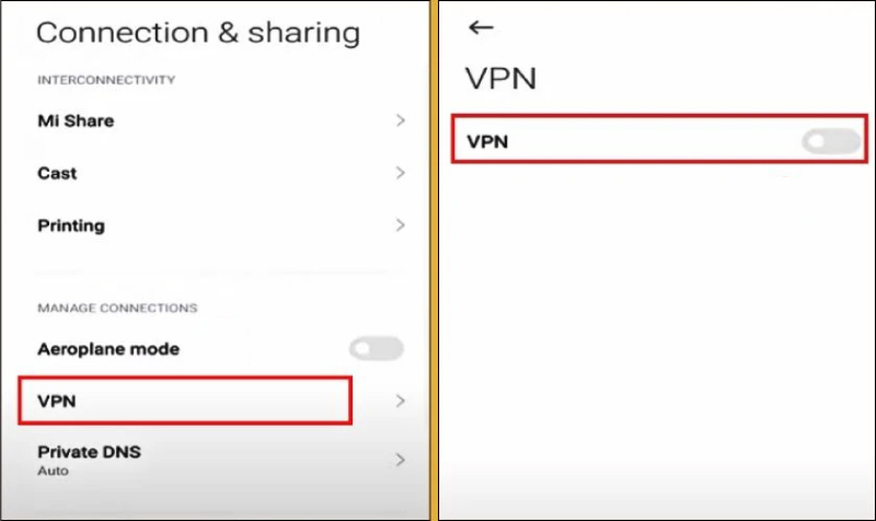 Tắt VPN