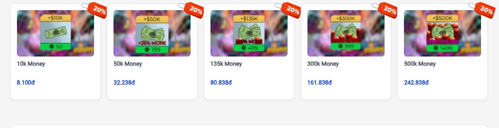 Gói Nạp Money